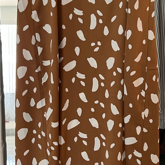 Old Navy Tan & White Polka Dot Maxi Slip Boho Camisole Sleeveless Dress Size S - Picture 2 of 6